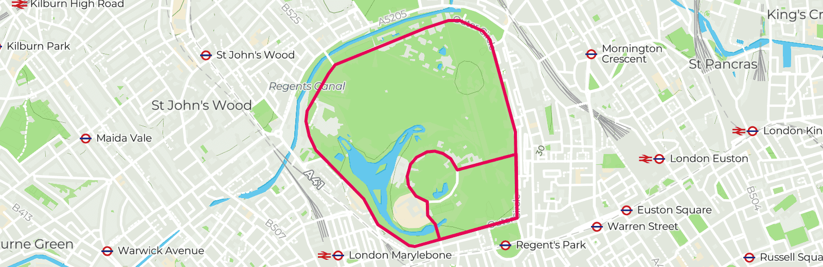 Map of Regent's Park route