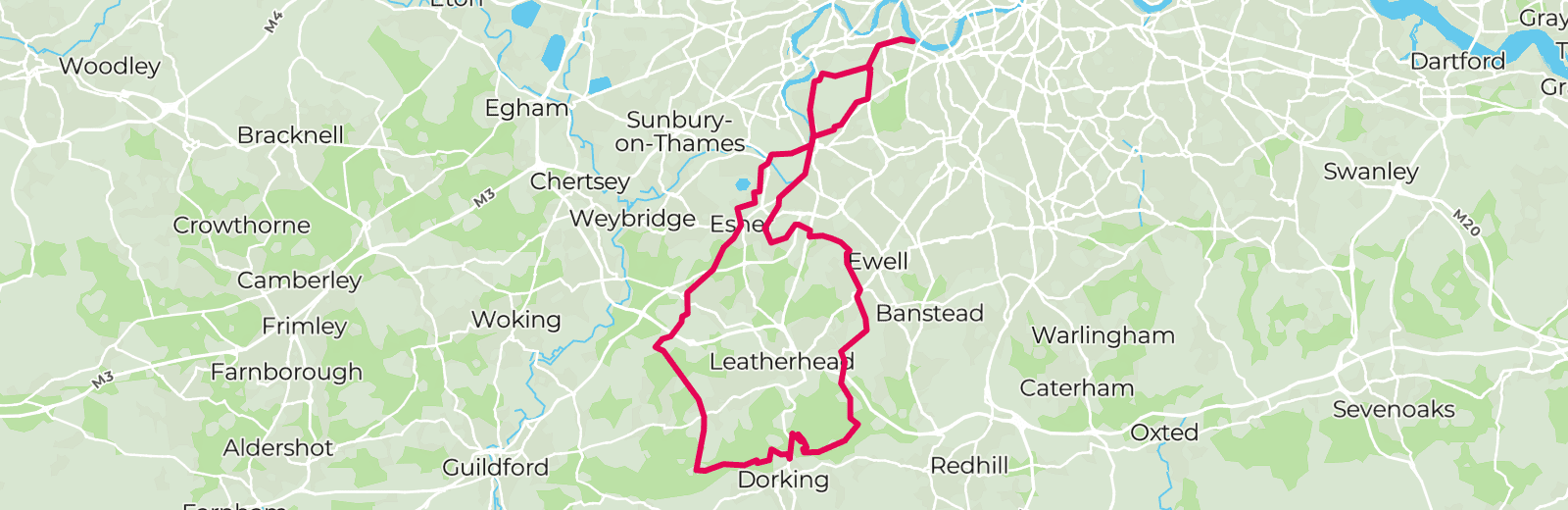 Map of Denbies Wine Estate route