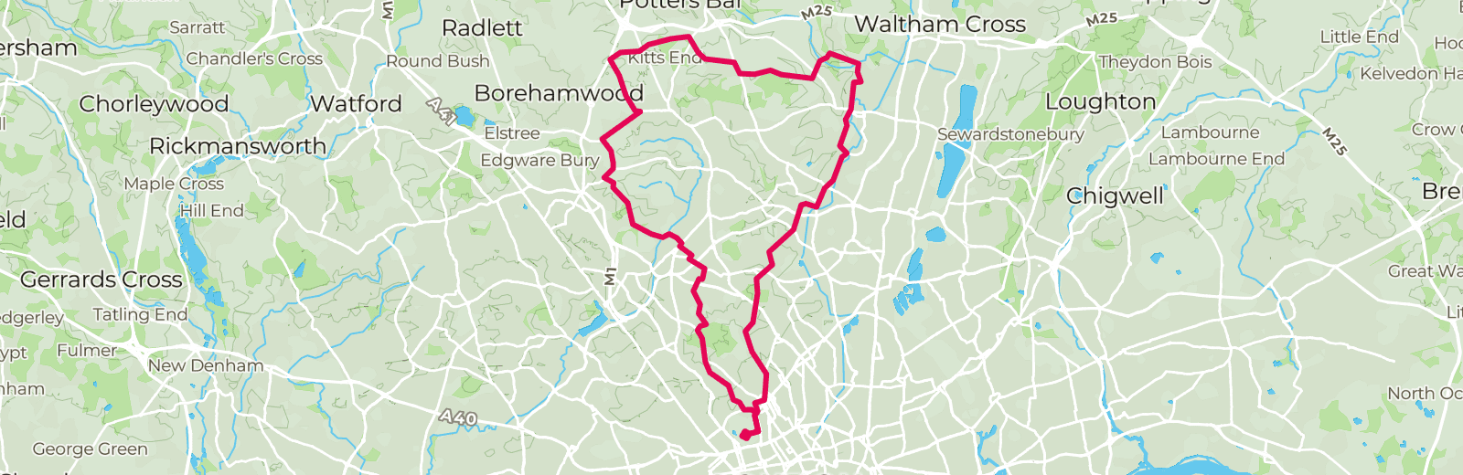 Map of Ferny Hill Fifty route