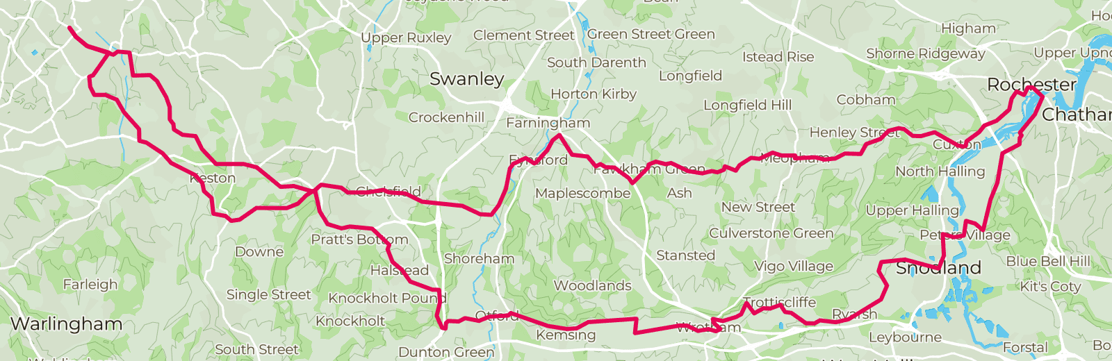 Map of Rochester Rouleur route