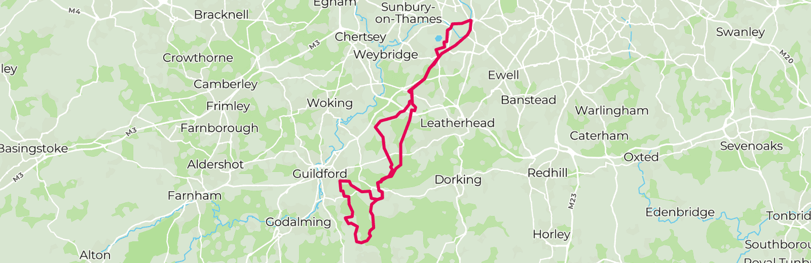 Map of Shere Delight route