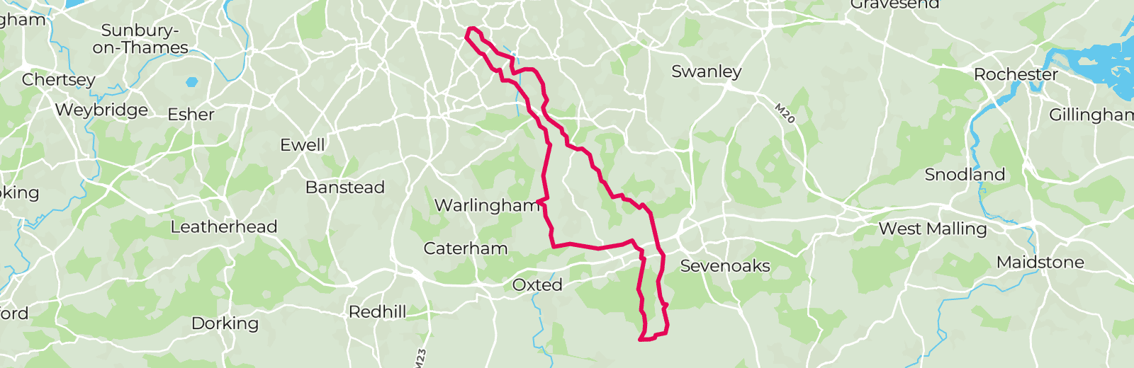 Map of Kent Hills route