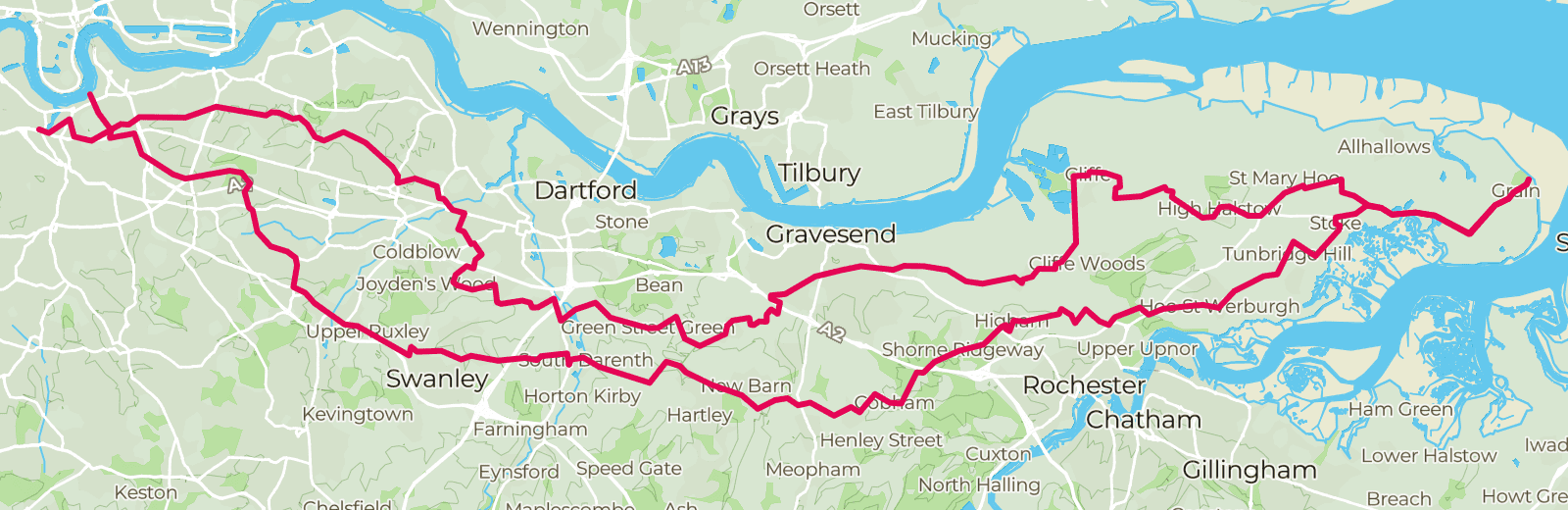 Map of Against the Grain route